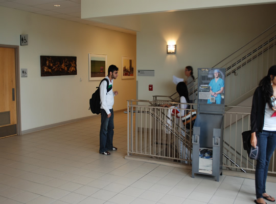 kiosk in college building