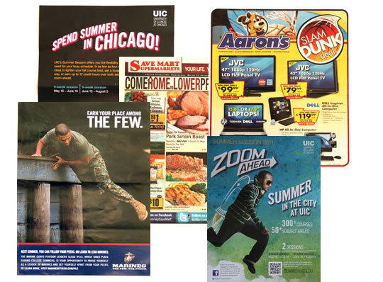 varied and colorful pre-printed insert