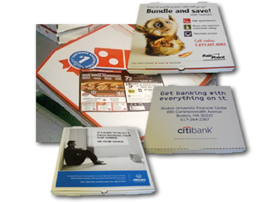pizza box ads