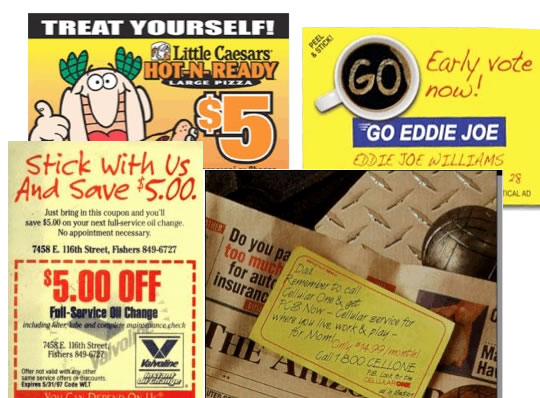 post-it and stickon ads